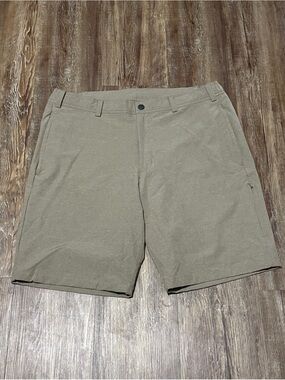 Mack Weldon Shorts Men's Large Brown High Rise Contemporary Hybrid Relaxed Fit